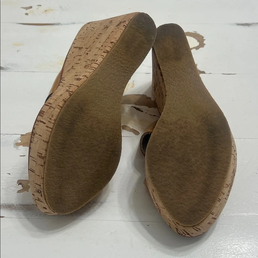 Joie Tan Cross-Strap Wedges